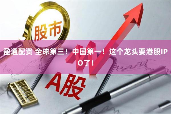 盈通配资 全球第三！中国第一！这个龙头要港股IPO了！