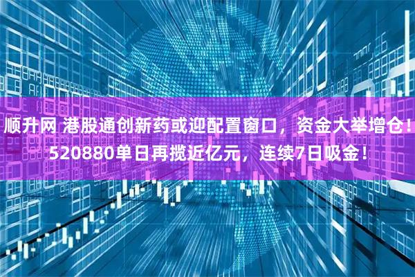 顺升网 港股通创新药或迎配置窗口，资金大举增仓！520880单日再揽近亿元，连续7日吸金！