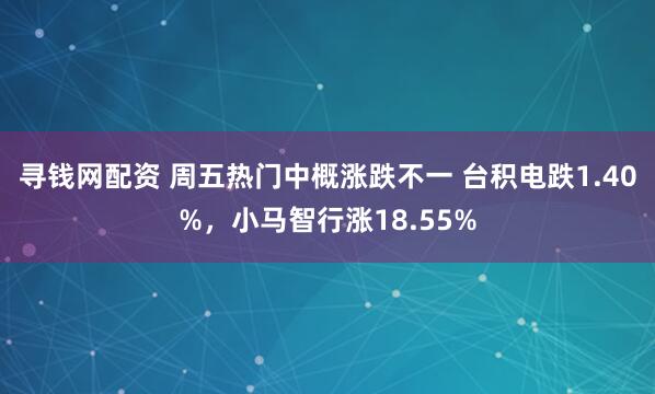 寻钱网配资 周五热门中概涨跌不一 台积电跌1.40%，小马智行涨18.55%